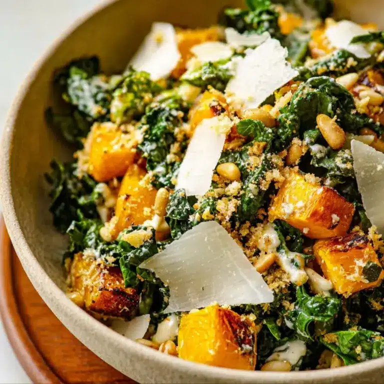 Autumn Caesar Salad with Roasted Delicata Squash Croutons Recipe