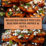 Roasted Sweet Potato Rounds with Honey & Feta Recipe