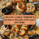 Shrimp and Mussels in Creamy Garlic Sauce Recipe