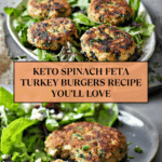 Keto Spinach Feta Turkey Burgers Recipe