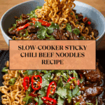 Slow-cooker Sticky Chilli Beef Noodles Recipe
