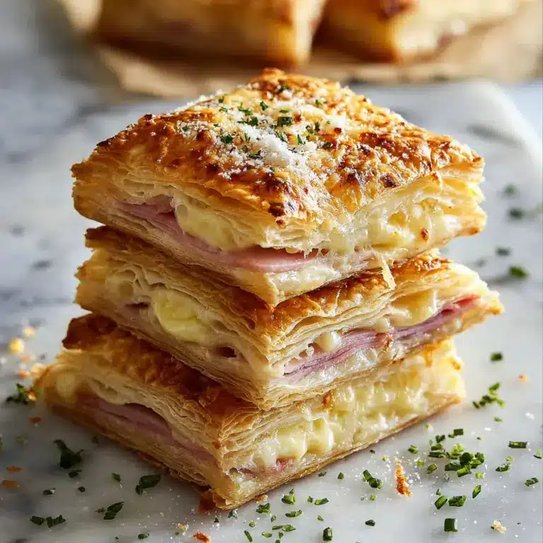 Crispy Ham & Cheese Puff Pastry Stacks Recipe
