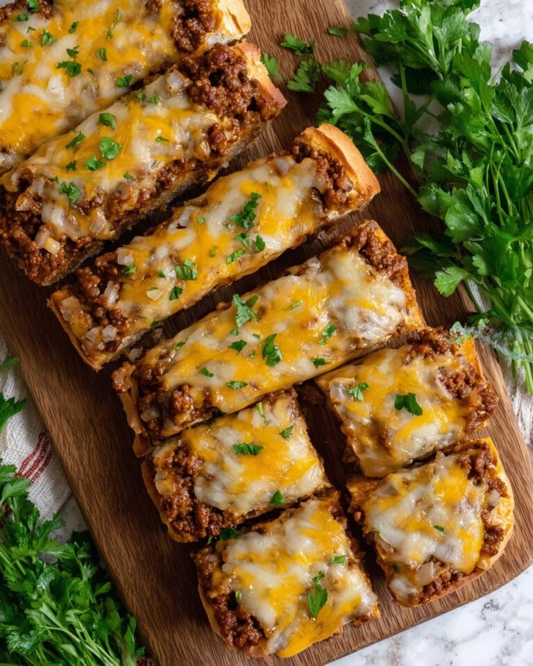 Homemade Cheesy Garlic Bread Sloppy Joe Melts Recipe