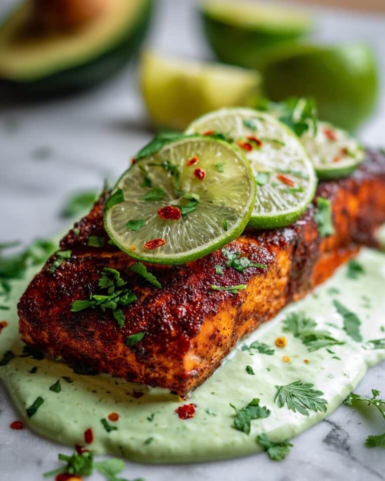 Baked Cajun Salmon With Avocado Lime Sauce Recipe