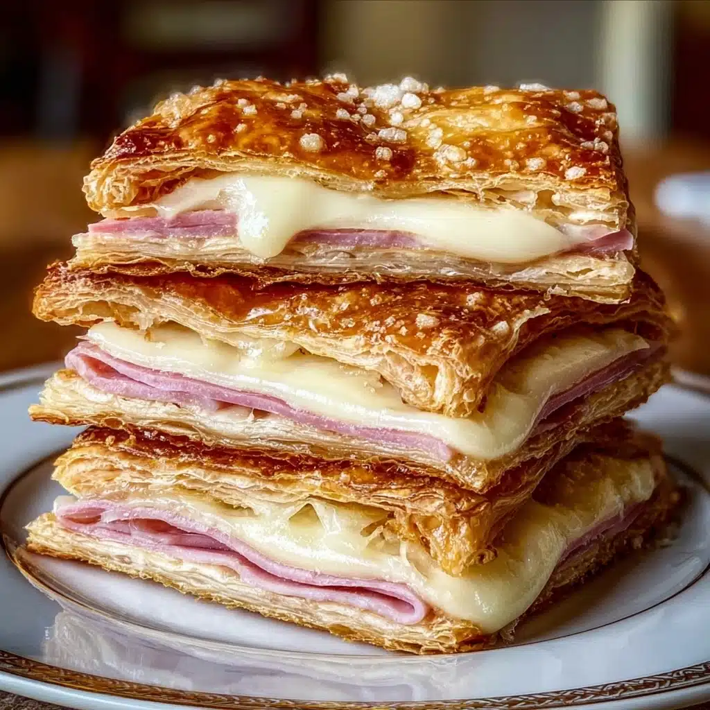 Crispy Ham & Cheese Puff Pastry Stacks Recipe - Recipe Image