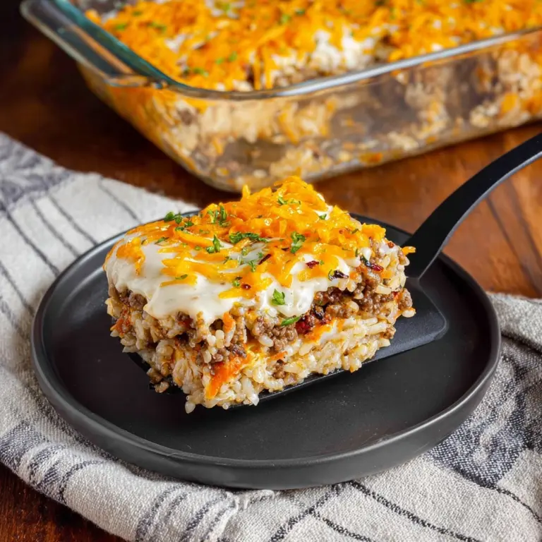 French Onion Ground Beef and Rice Casserole Recipe