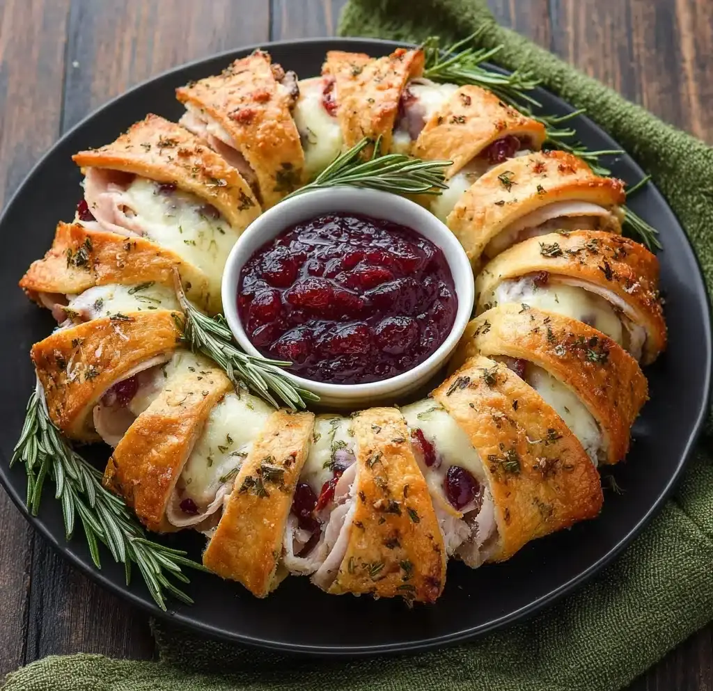 Savory Turkey and Cranberry Crescent Ring Recipe