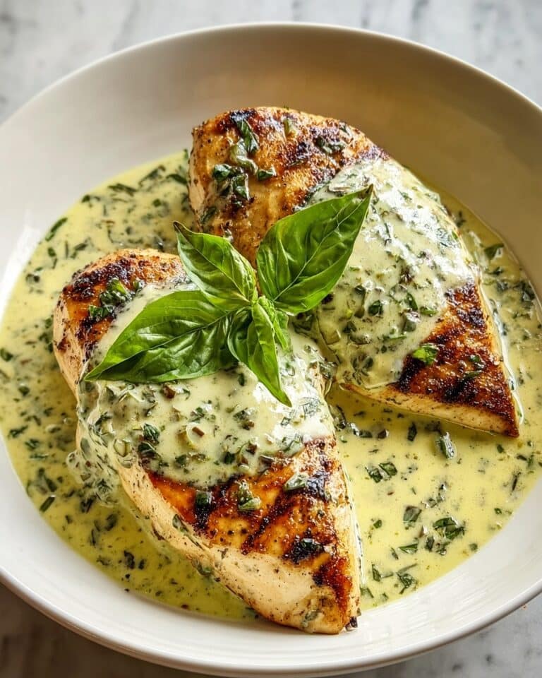 Mozzarella Chicken in Basil Cream Sauce Recipe