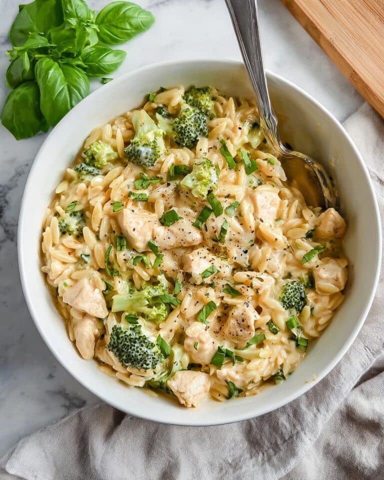 Cheesy Chicken Broccoli Orzo Recipe
