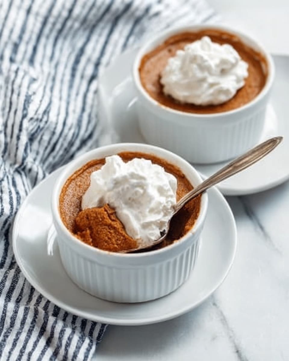 Three white bowls are filled with a smooth dark orange pumpkin soup, each topped with a dollop of white cream sprinkled with cinnamon. The bowls are arranged on a burnt orange velvet cloth that adds a soft texture beneath them. Around the bowls, small bright orange mini pumpkins and pine cones sit on a dark brown wooden surface, replaced visually by a white marbled texture. Three shiny metal spoons are placed near the bottom left corner of the image, close to one of the pumpkins. Photo taken with an iphone --ar 4:5 --v 7