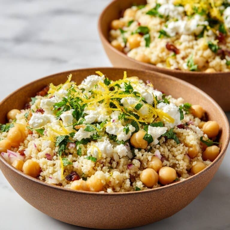 Zesty Lemon Garlic Couscous with Chickpeas Recipe