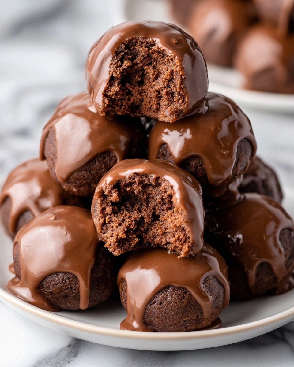 A close-up image shows a woman's hands gently holding a smooth, round dark brown dough ball over a white baking tray lined with light-colored parchment paper. The tray has neatly arranged rows of similar dark brown dough balls, each with a slightly shiny texture and small cracks on the surface, set against a white marbled background. The dough balls are uniform in size and spaced evenly, suggesting preparation for baking. Soft natural lighting highlights the details of the dough and hands, creating a warm, inviting atmosphere. photo taken with an iphone --ar 4:5 --v 7