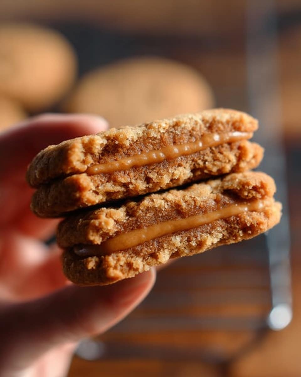 The image shows a metal cooling rack filled with round, golden brown cookies that have a slightly cracked texture on top, suggesting they are soft and chewy. The cookies are spread closely together, some overlapping each other. There are three red apples positioned around the cookies, each with a smooth, shiny surface. Two cinnamon sticks lay across the cookies near the bottom left. A wooden-handled measuring spoon with a light brown powder rests on the left side of the rack, and a metal measuring cup filled with a light tan powder sits on the right side with another wooden-handled spoon holding a dark brown powder beside it. The setting is atop a white marbled surface. photo taken with an iphone --ar 4:5 --v 7