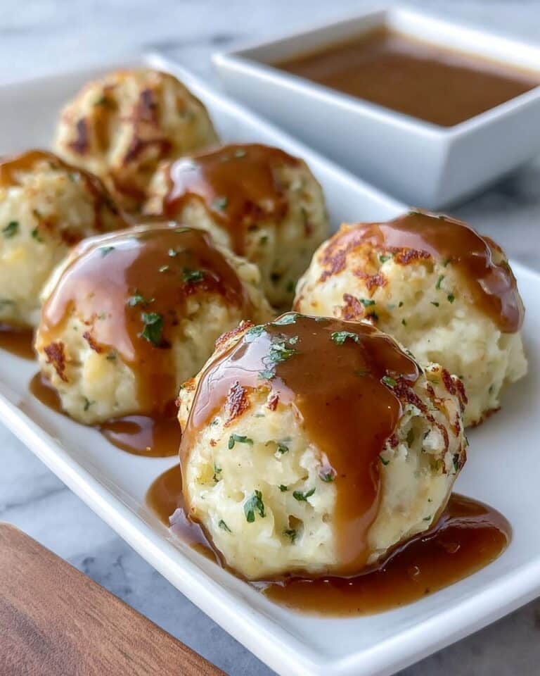Turkey Stuffing Balls with Gravy Recipe