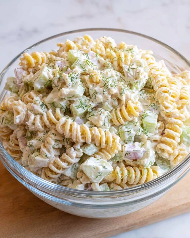 Simple Dill Pickle Pasta Salad Recipe
