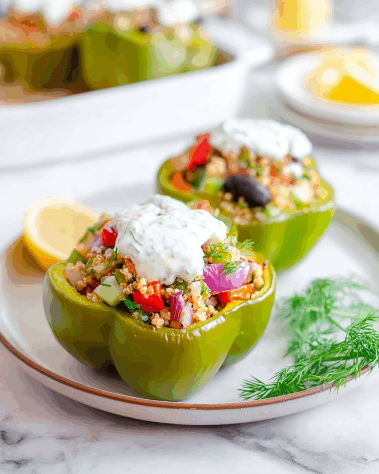 Greek Chicken Stuffed Peppers Recipe