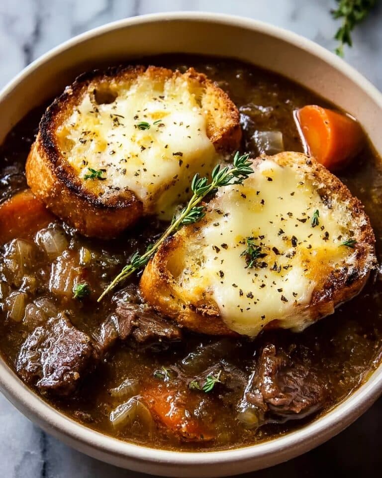 French Onion Short Rib Soup with Gruyère Toast Recipe