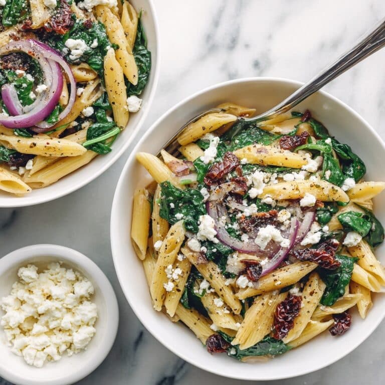 Feta & Cranberry Penne Salad with Orange Vinaigrette Recipe