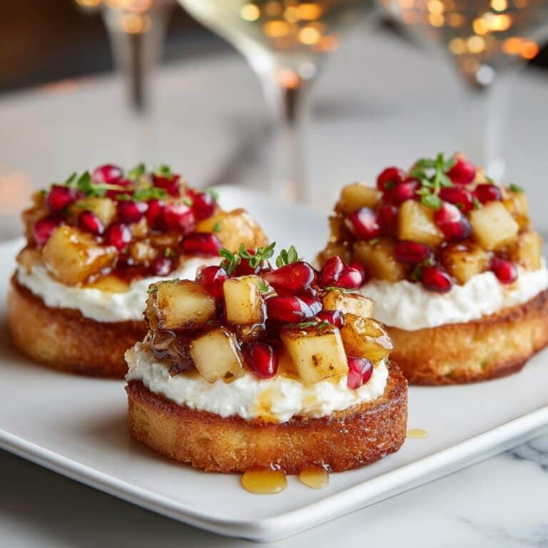 Pomegranate and Pear Crostini Appetizers Recipe