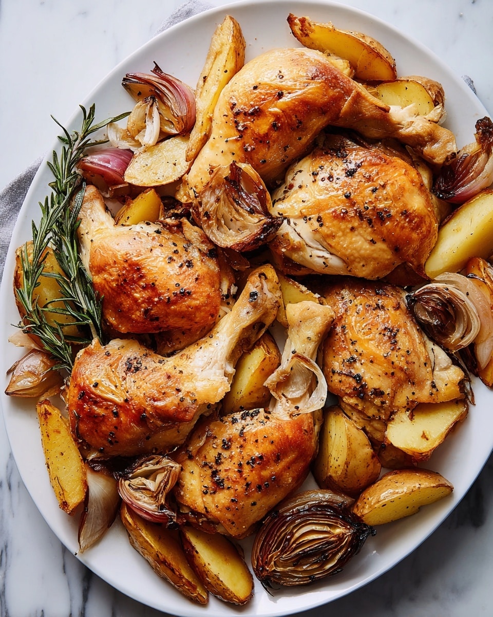 The image shows a whole roasted chicken with golden brown, crispy skin placed on a wooden board. The chicken's surface is shiny from the cooked juices and has a mix of darker and lighter brown patches, showing a well-roasted texture. In the background, there is blurred green leafy vegetable and a red item, likely a pepper, sitting on a white marbled surface. A silver knife with a black handle rests next to the chicken. Photo taken with an iphone --ar 4:5 --v 7