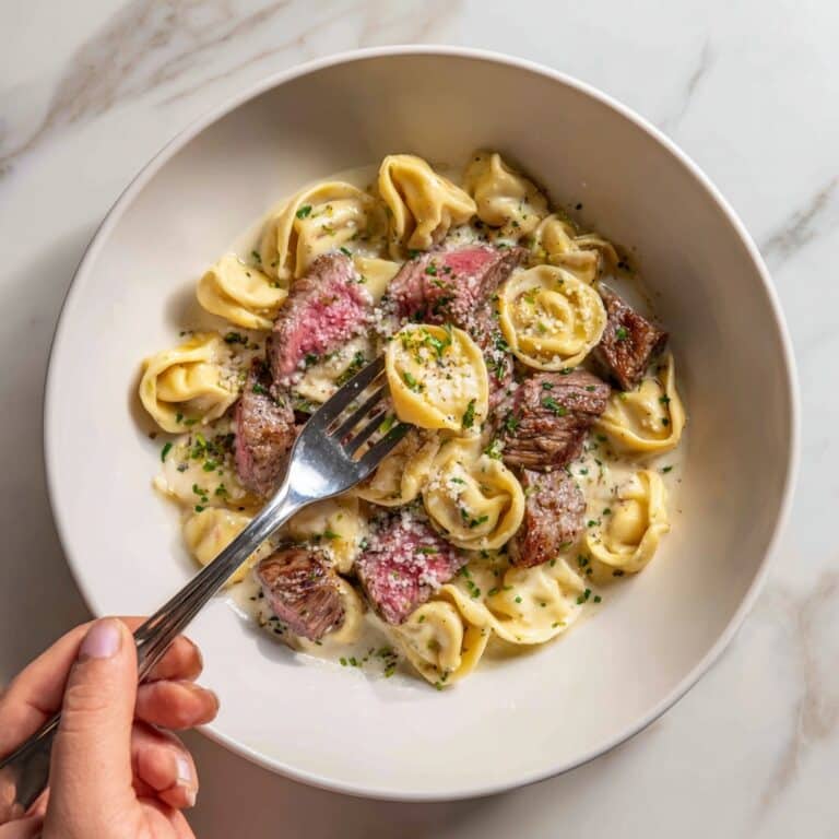 Cracked Garlic Steak Tortellini in Creamhouse Sauce Bliss Recipe