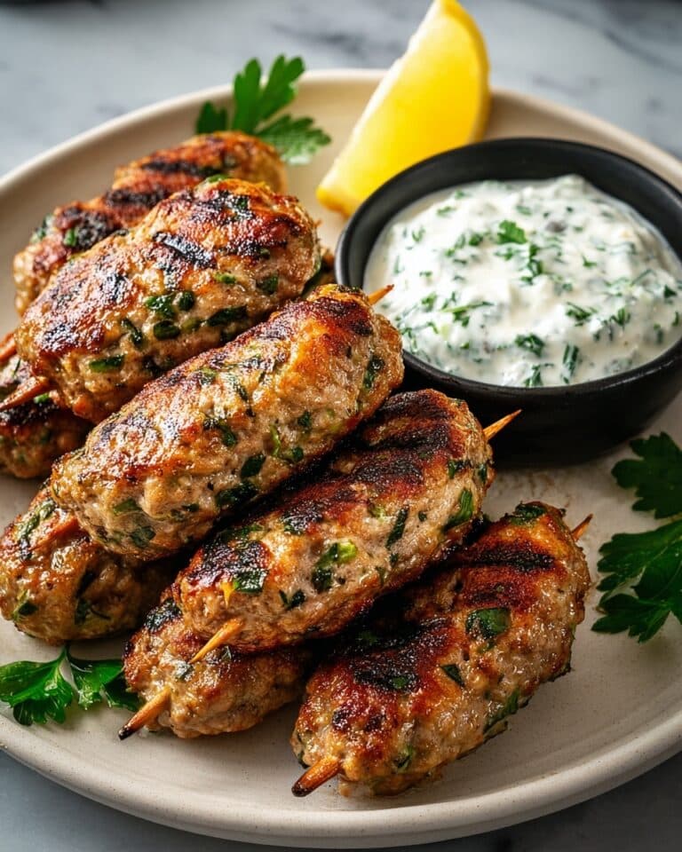 Grilled Chicken Kofta with Garlic Yogurt Sauce Recipe