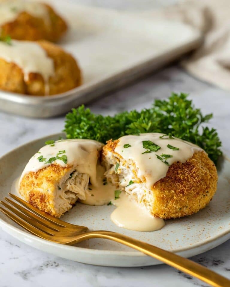 Chicken Pillows with Creamy Parmesan Sauce Recipe