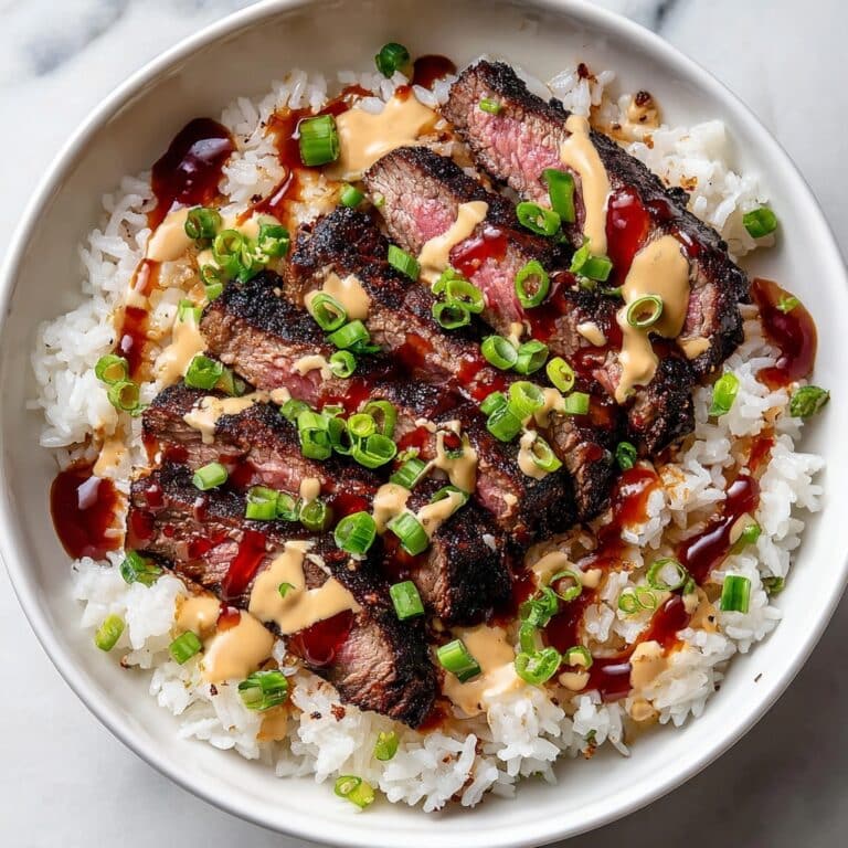 Korean BBQ Steak Rice Bowls with Spicy Cream Sauce Recipe