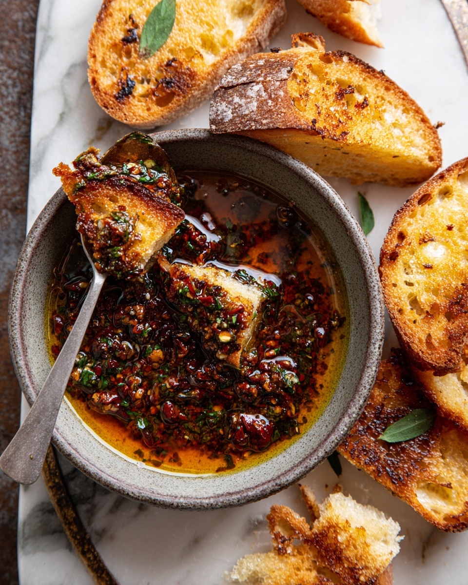 A close-up image shows a wooden cutting board with a small pile of finely chopped deep red sun-dried tomatoes, glistening with oil. A silver fork rests on the board next to the tomatoes. To the left, there is a clear glass measuring cup with a small amount of golden liquid inside. In the background, a jar of organic sundried tomatoes and a piece of green avocado are partially visible. The scene is set on a white marbled texture. Photo taken with an iphone --ar 4:5 --v 7