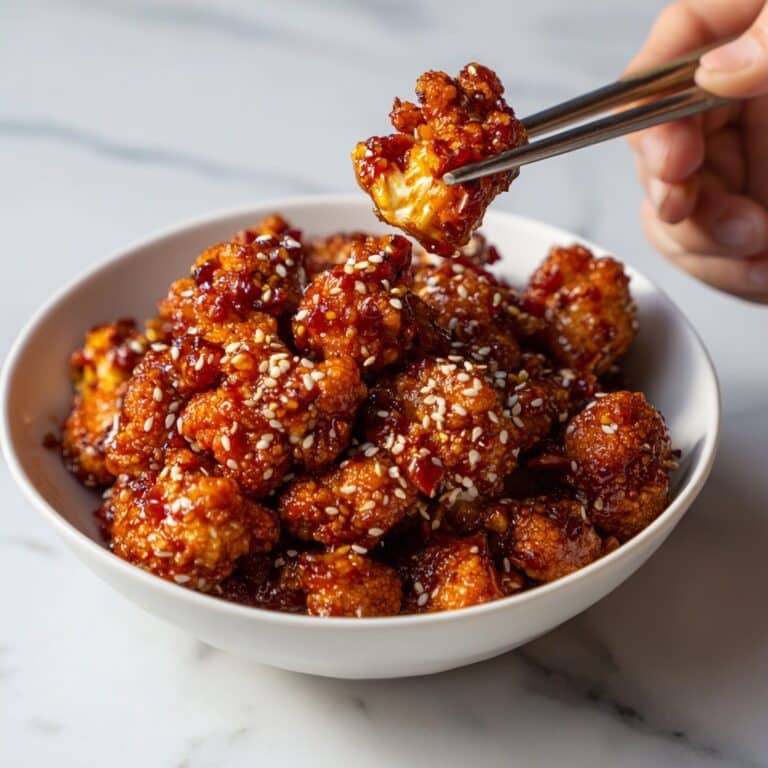 Korean Baked Cauliflower with Sticky Spicy Gochujang Sauce Recipe