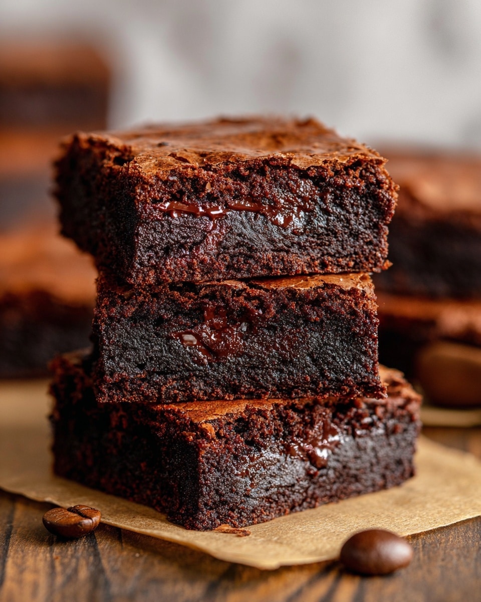 A batch of 16 rich, fudgy brownies is cut into squares on a black cooling rack lined with white parchment paper. The brownies have a shiny, cracked dark brown top sprinkled with coarse sea salt flakes. Scattered around the rack are a few chocolate chips and two small white bowls filled with dark chocolate chips, all placed on a white marbled surface. The brownies’ edges are slightly uneven, showing their soft, dense texture inside. photo taken with an iphone --ar 4:5 --v 7