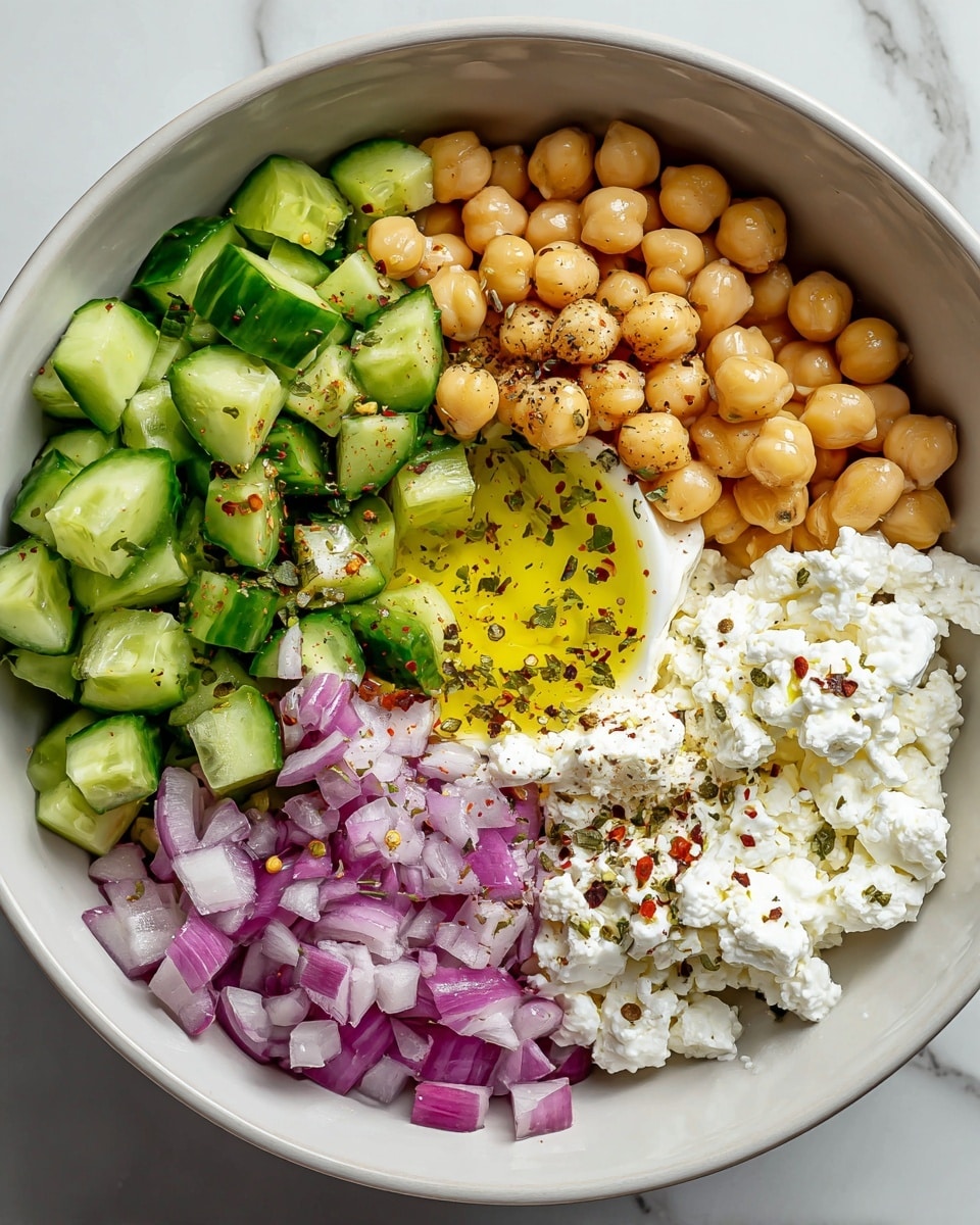 A slice of toasted bread lies open-faced on white parchment paper over a wooden board with a white marbled texture underneath. On the bottom slice, there is a colorful layer made of chunky green avocado mixed with pale yellow chickpeas and small crumbles of white cheese scattered on top. The upper slice of bread is plain, showing a golden-brown toasted texture with small holes and a crisp edge. Two bright yellow lemon slices rest nearby on the wooden board. photo taken with an iphone --ar 4:5 --v 7