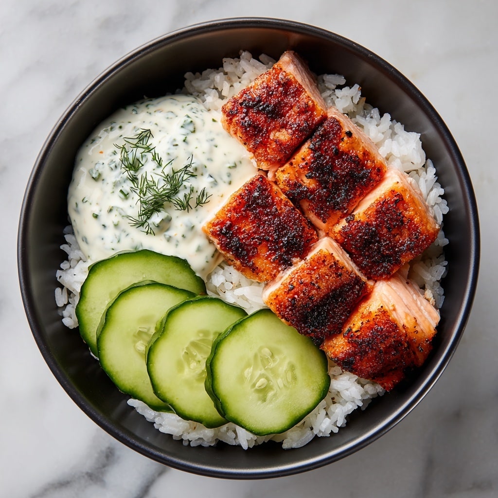 The image shows four pieces of raw salmon fillets placed side by side on white parchment paper over a white marbled surface. Each salmon piece is coated with a red spice rub that adds texture, with the spices evenly spread, giving a slightly rough and vibrant orange-red color. The salmon's natural pink-orange flesh is visible beneath the seasoning. The background is softly blurred, showing a leafy green bunch of herbs and some kitchen tools, creating a fresh cooking atmosphere. photo taken with an iphone --ar 4:5 --v 7