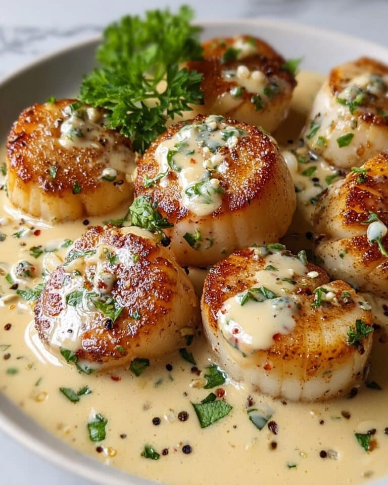 Seared Scallops with Spicy Cajun Cream Sauce Recipe