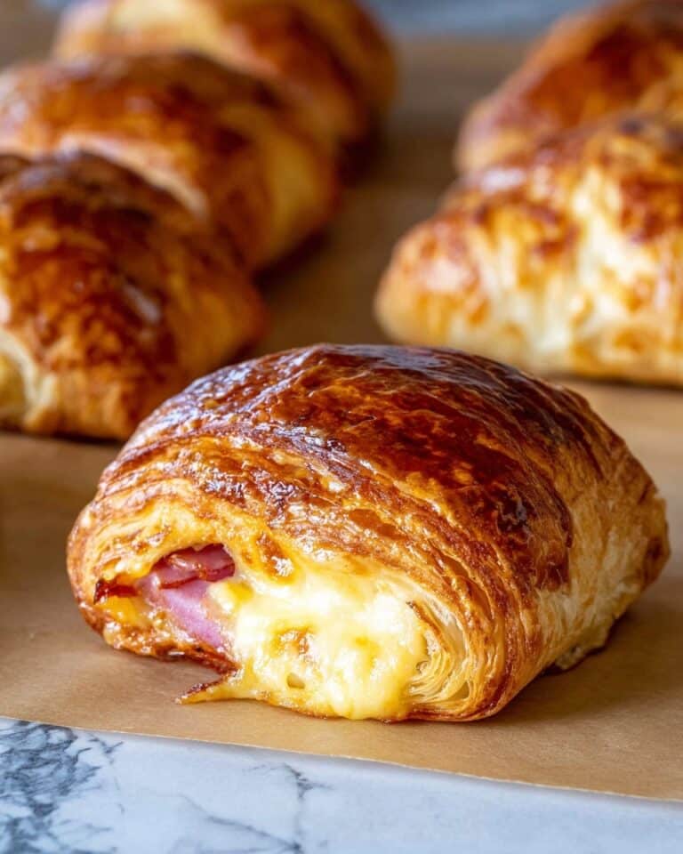 Ham and Cheese Sourdough Croissant Loaf Recipe
