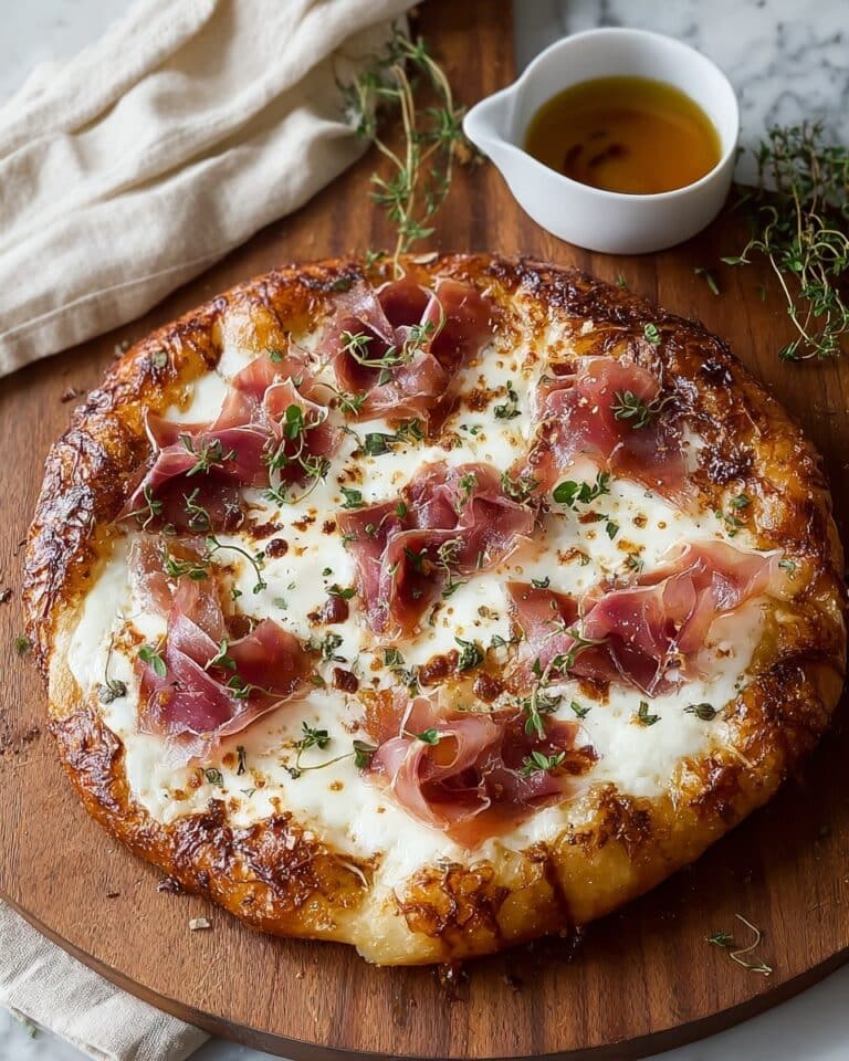 White Pizza with Beef Prosciutto and Hot Honey Recipe
