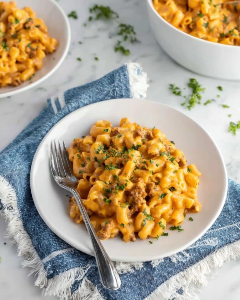 Vegan Hamburger Helper with Spicy Seasoned “Beef” and Plant-Based Mac and Cheese Recipe