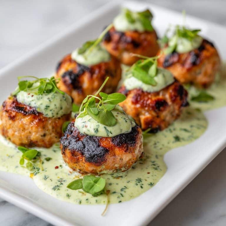 Baked Salmon Meatballs with Creamy Avocado Sauce Recipe