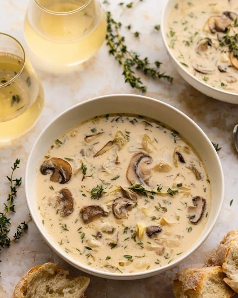 Creamy Chicken and Mushroom Soup with Boursin Cheese Recipe