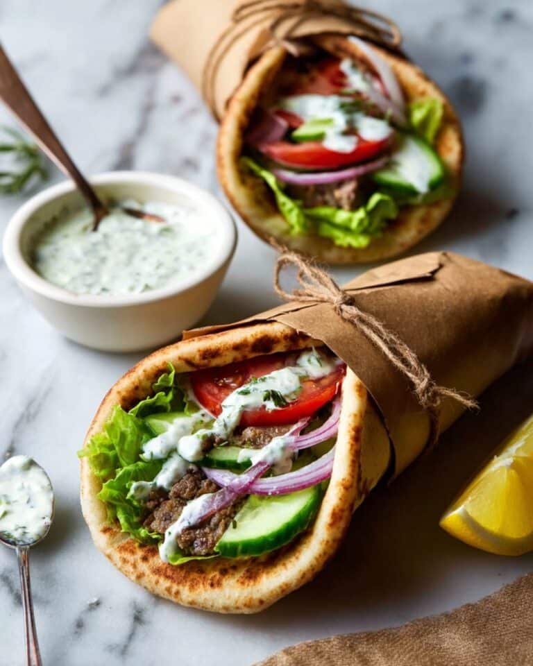 Easy Ground Beef Gyros with Tzatziki Sauce Recipe