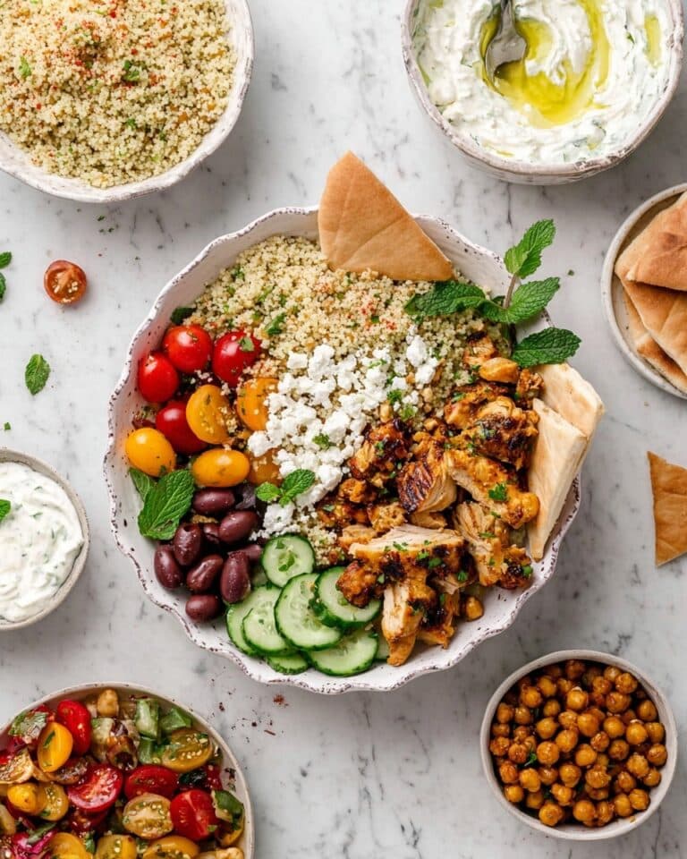 Greek Chicken Bowls with Toasted Pearl Couscous and Tzatziki Recipe