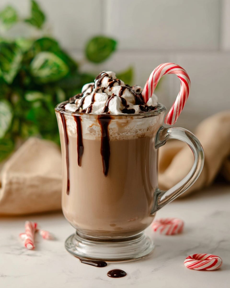 A black slow cooker filled with smooth, light brown hot chocolate, with subtle swirls visible on the surface. A woman's hand is holding a silver ladle above the slow cooker, scooping up some of the creamy hot chocolate. The cooker rests on a white cloth over a white marbled surface, with a bright, softly blurred background. photo taken with an iphone --ar 4:5 --v 7