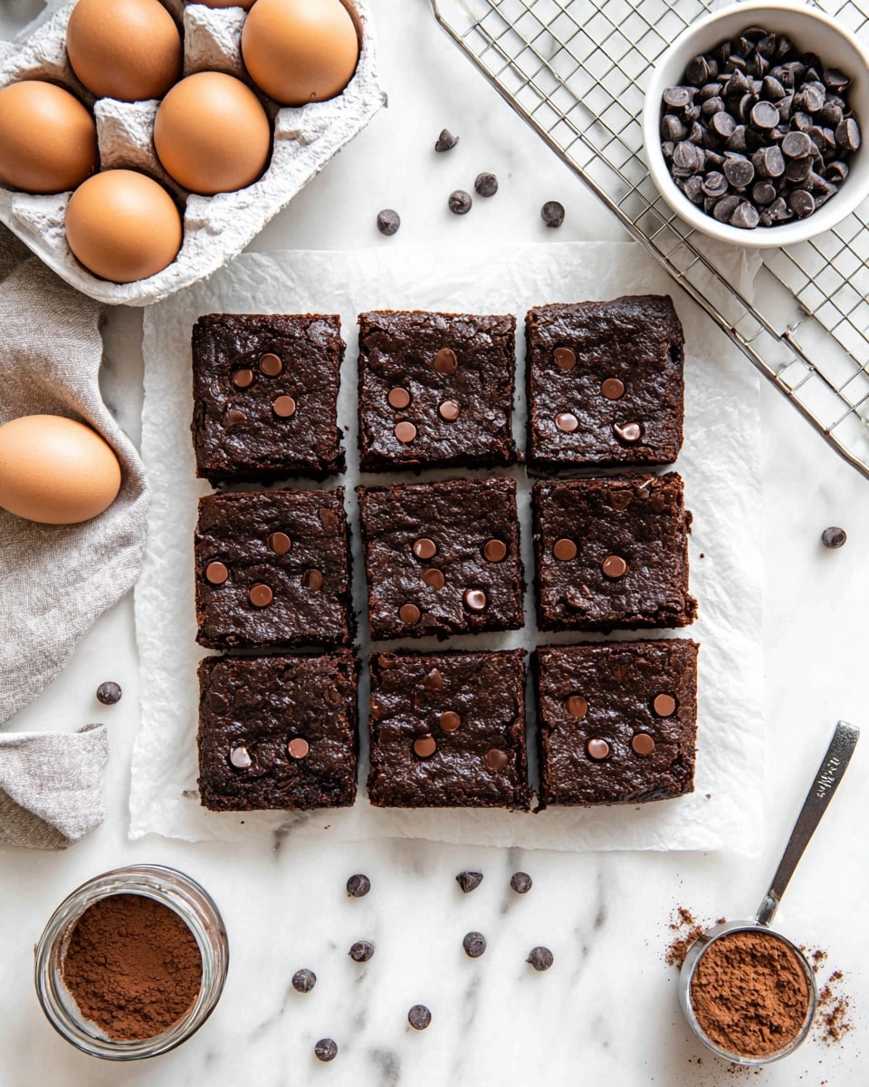 A single square piece of dark, rich chocolate brownie sits on a white plate, with a small bite gone from one corner showing its moist and slightly crumbly inside texture. The top layer is cracked and rough, with a shiny glaze that reflects light. The plate rests on a white marbled surface with a grey and white striped cloth nearby, and a silver fork is placed on the plate behind the brownie. In the background, other brownies on a cooling rack blur out softly. Photo taken with an iphone --ar 4:5 --v 7