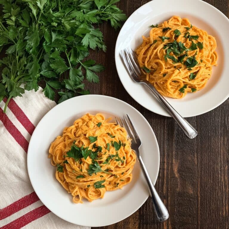 Creamy Red Pepper Alfredo Pasta Recipe