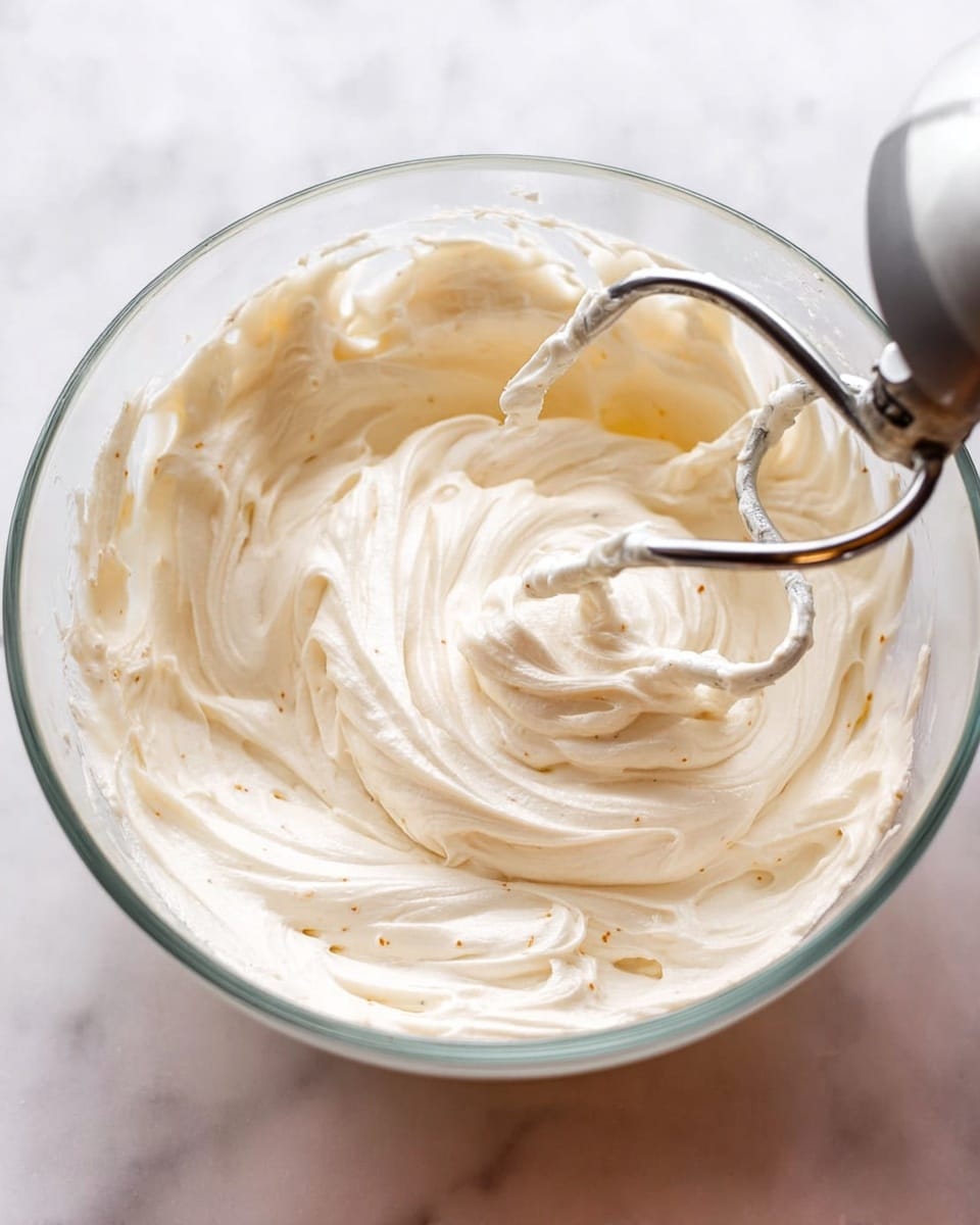 A single red velvet cupcake sits on a black wire cooling rack with a swirl of creamy white frosting being piped on top from a piping bag with a metal tip held by a woman's hand. The cupcake has a rich red color with a soft, moist texture visible. The frosting is smooth with a rope-like spiral pattern starting from the outer edge and moving inward, creating a slightly peaked center. In the background, more red velvet cupcakes without frosting are visible on the same cooling rack. The setting has a white marbled texture surface. photo taken with an iphone --ar 4:5 --v 7