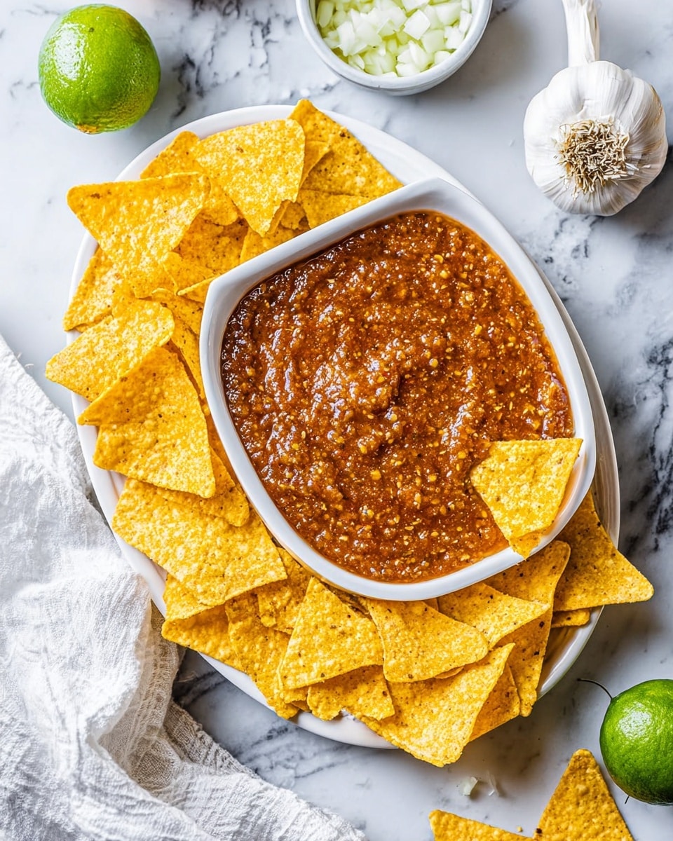 A close-up image of thick, orange-brown sauce with visible seeds and small chunks inside a white ceramic bowl with a textured and worn look. A spoon scoops some sauce above the bowl, showing its rough, chunky texture with white seeds spread evenly. The bowl sits on a white marbled surface, and a blurred white cloth is in the background. Photo taken with an iphone --ar 4:5 --v 7