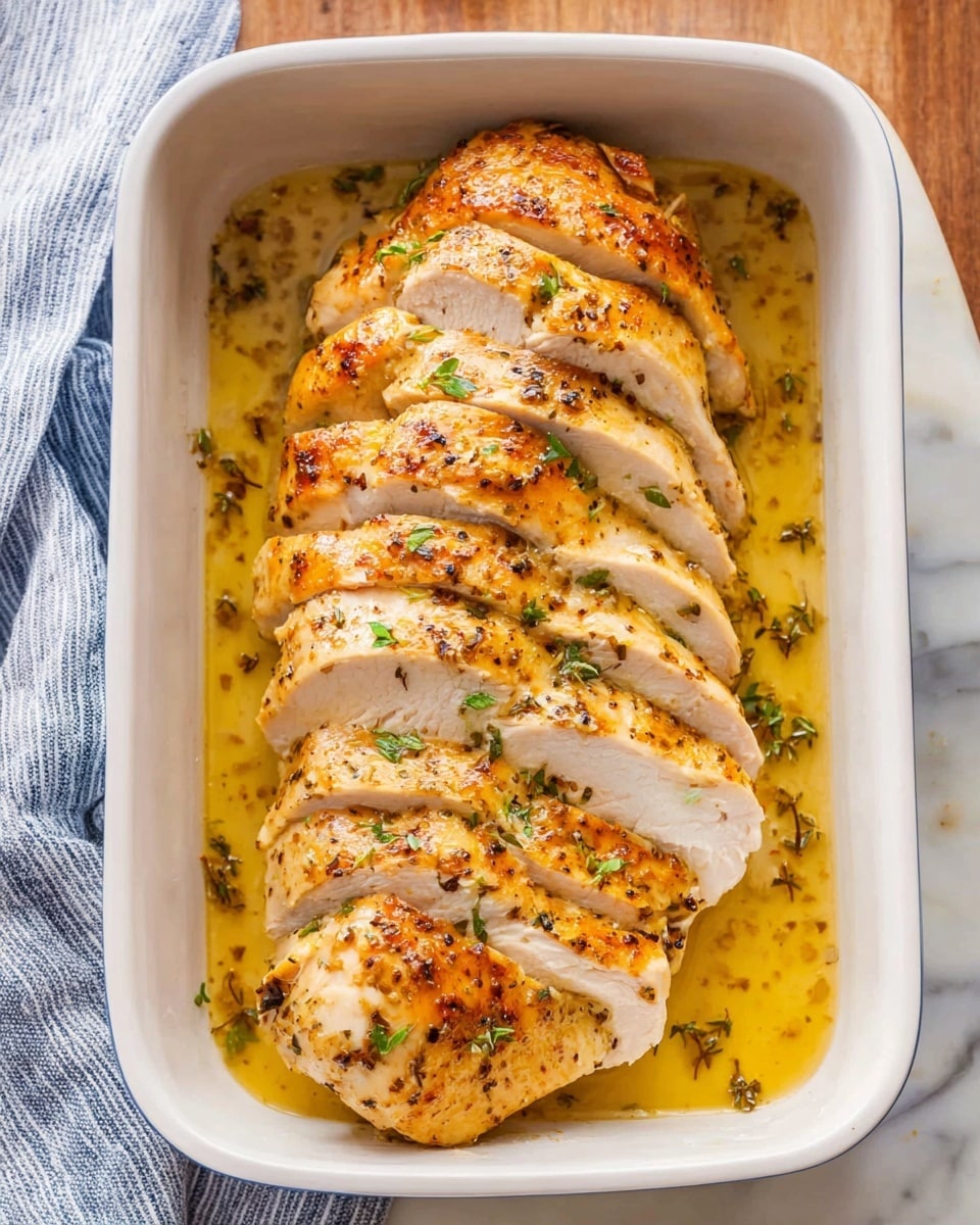 A white plate sits on a light gray and white striped cloth over a white marbled surface, filled with two thick slices of golden brown, herb-crusted cooked turkey laid on the right side, with a pool of light brown gravy underneath. On the left side of the plate, fluffy white mashed potatoes topped with a melting square of butter and a sprinkle of black pepper create a contrast in texture and color. Fresh green rosemary and thyme sprigs rest beside the food inside the plate, adding a touch of natural color. In the upper right corner, a white dish with golden roasted turkey slices is slightly visible. Photo taken with an iphone --ar 4:5 --v 7