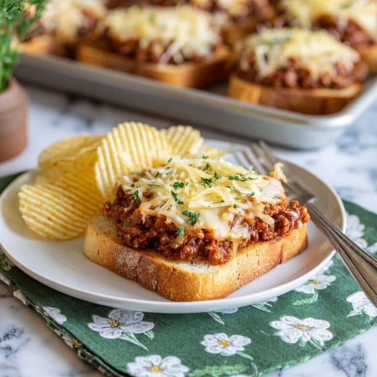 Open Face Garlic Toast Sloppy Joes Recipe