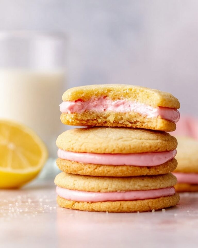 Lemon Sandwich Cookies with Strawberry Frosting Recipe